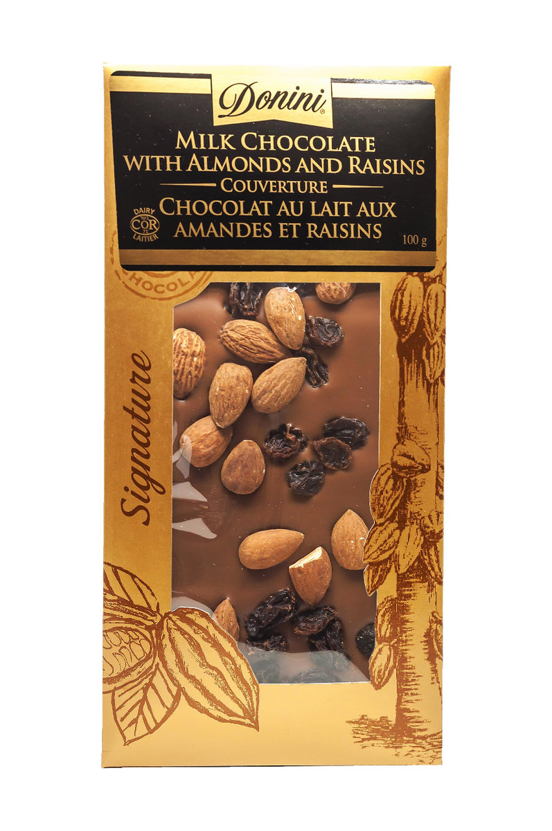 Donini - 100g - Milk Chocolate Almond and Raisin
