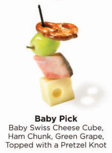 Swiss Cheese Cubes on Pick